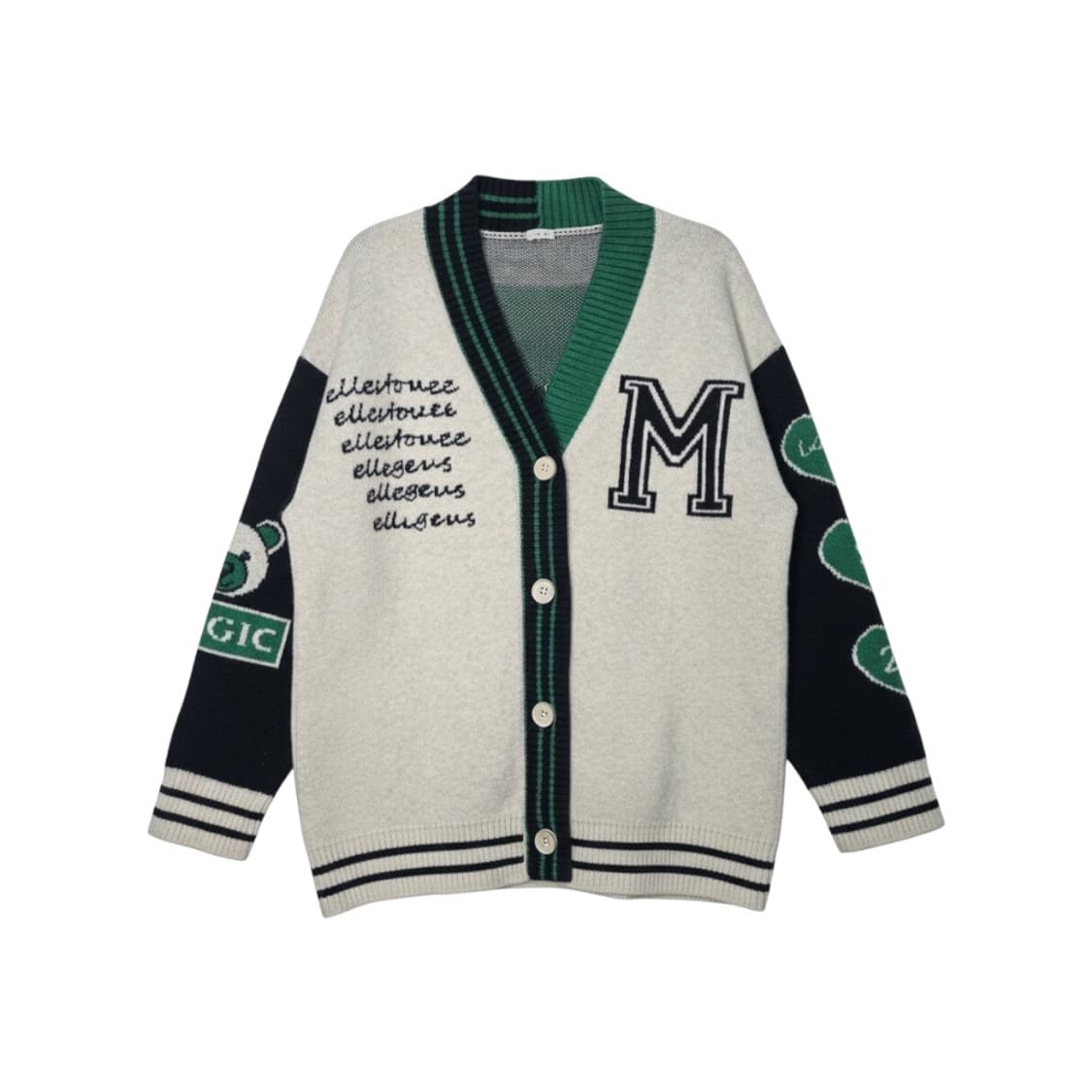 Vintage 빈티지 베어 패턴 니트 가디건 (키치) 상품이미지2