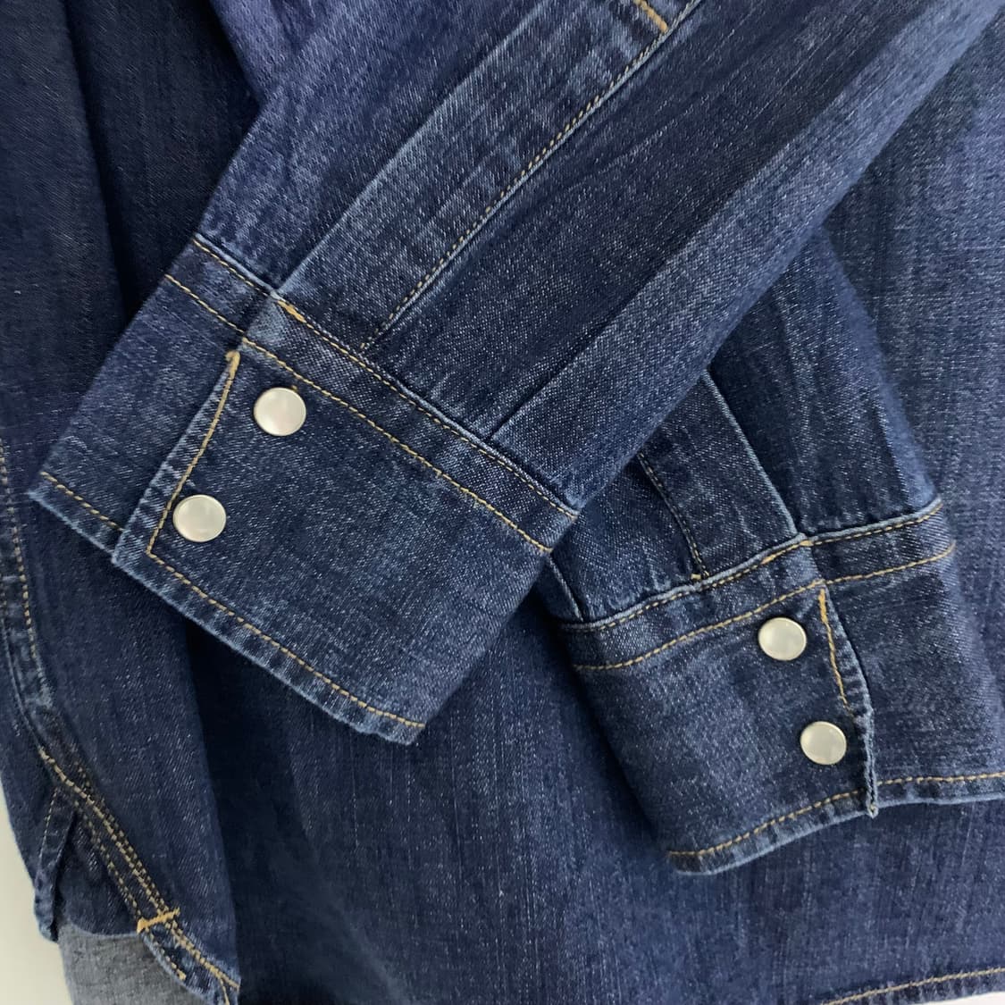에드윈 워싱 데님 셔츠 긴팔 청남방 남성 L 남녀공용 빈티지 리바이스맛 상품이미지6