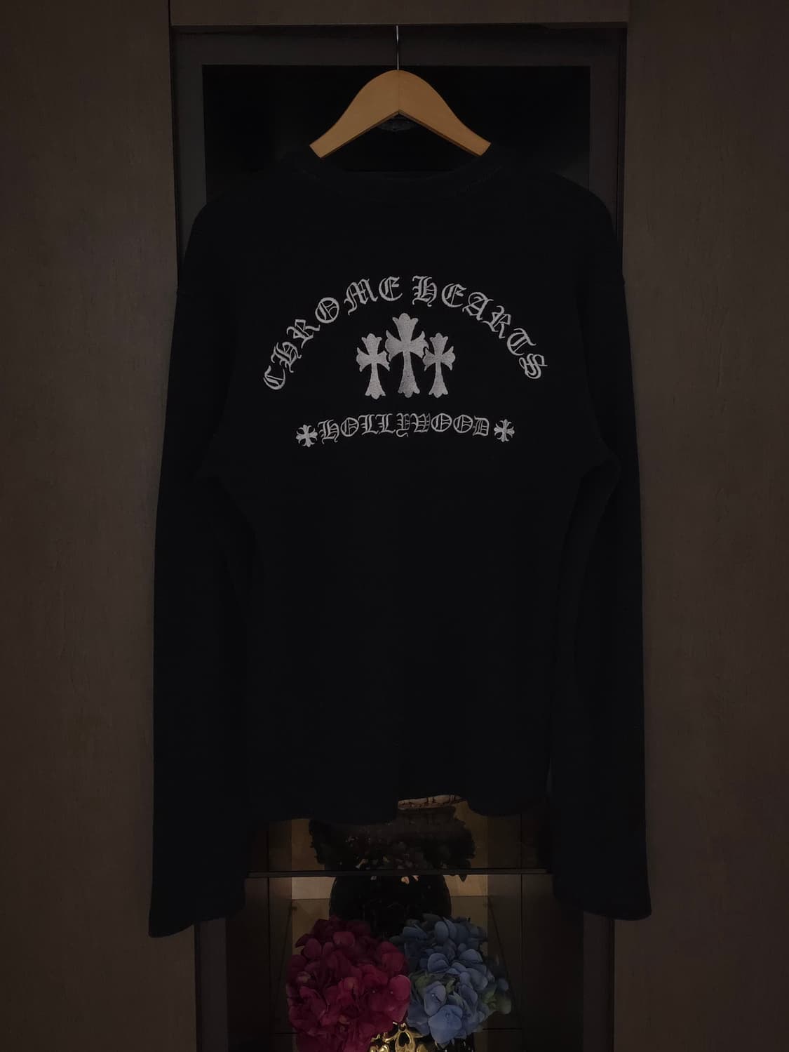 [L] 크롬하츠 세메터리 헨리넥 와플 니트 블랙 상품이미지1