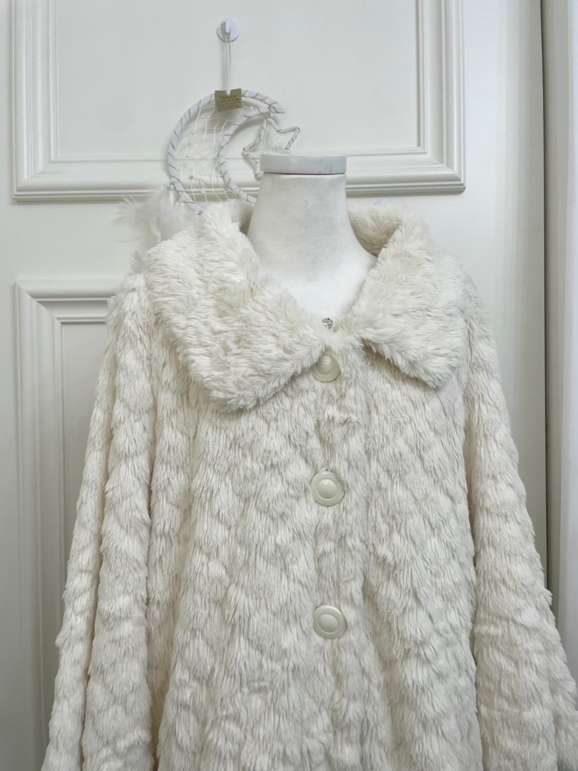 ivory loose collar fur jacket 상품이미지7