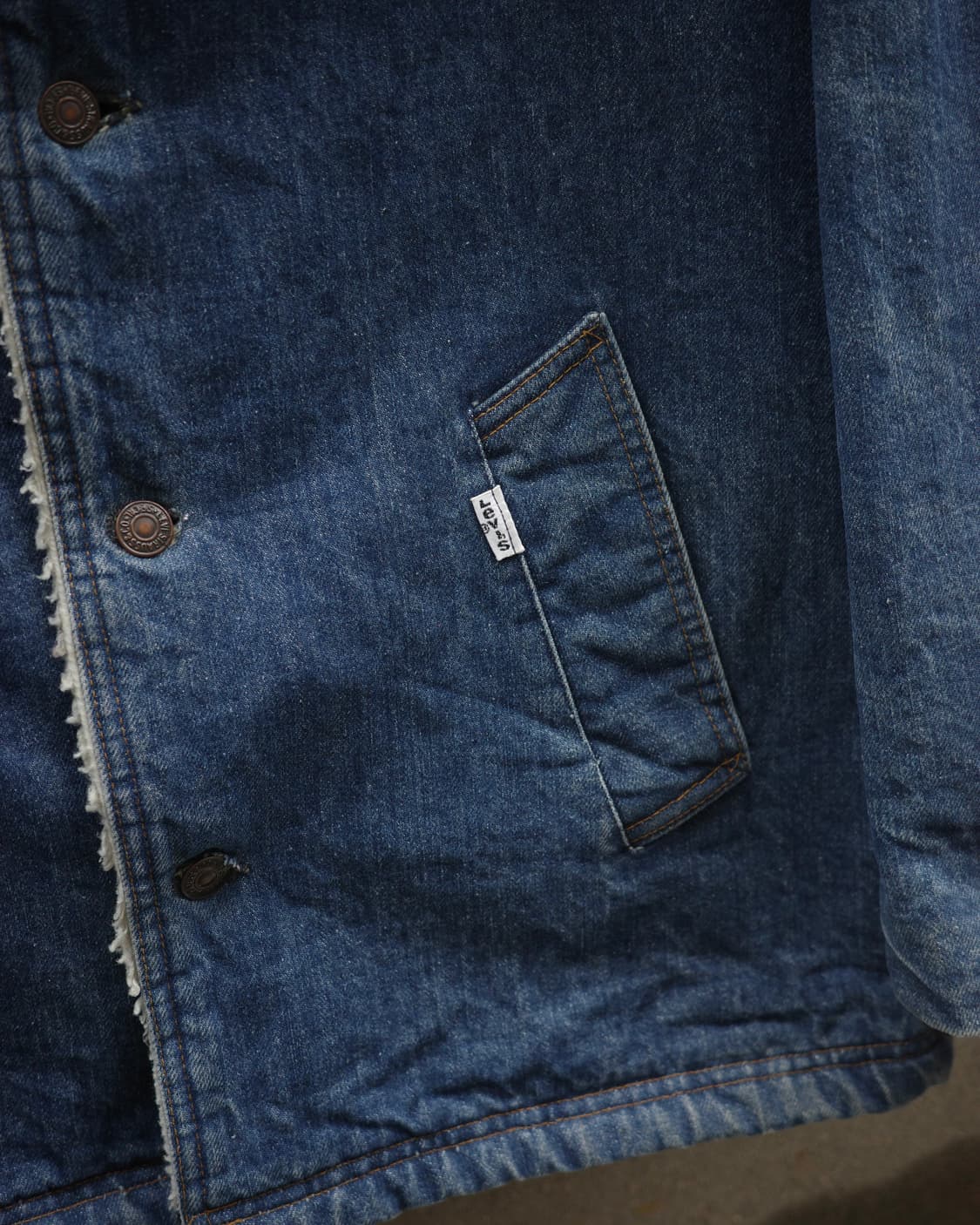 70‘s Levi’s 데님 웨스턴 숄카라 쉐르파 자켓 상품이미지4