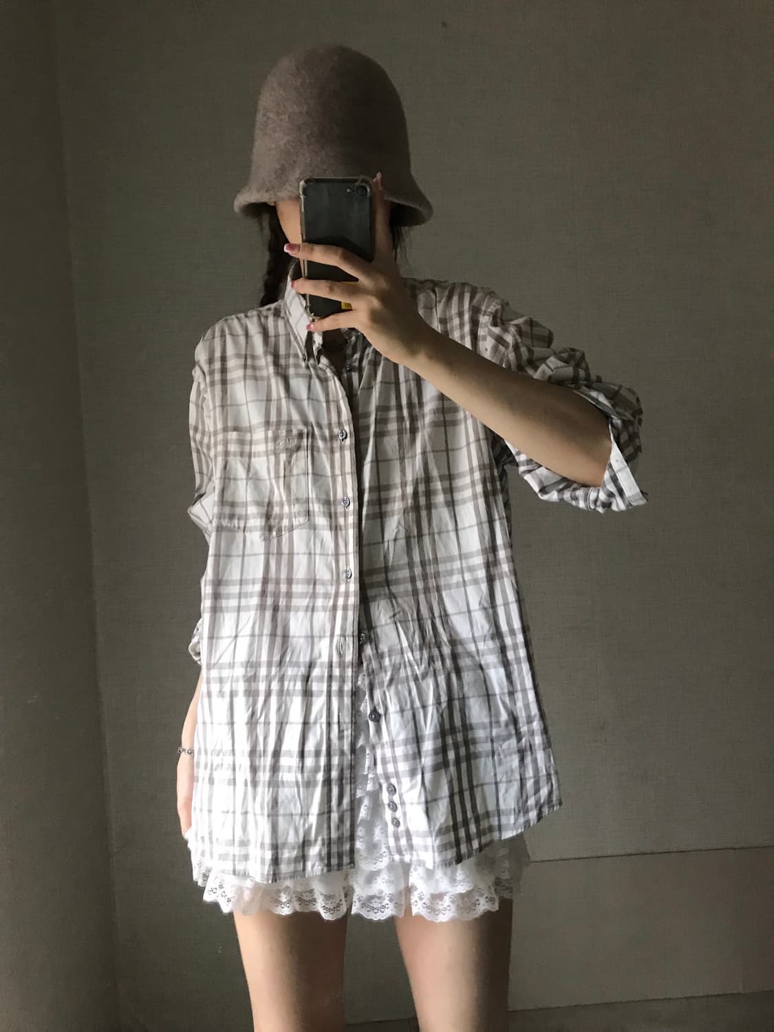 버버리런던라벨 체크셔츠 상품이미지2