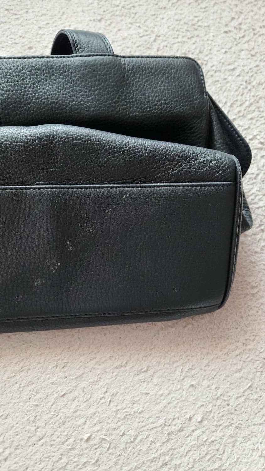 일본빈티지 아시야마티 블랙 가죽 토트백 상품이미지9