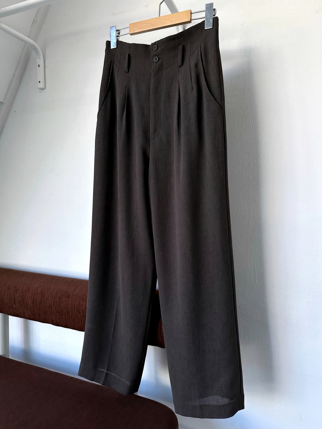 2 pleats high gauge poly trousers 상품이미지9