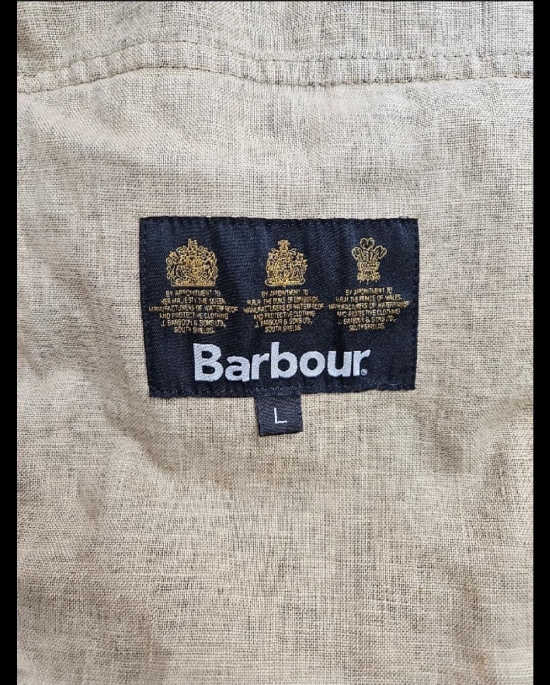 바버 Duralinen코팅 브라운 인터네셔널 린넨 자켓(L) 상품이미지4