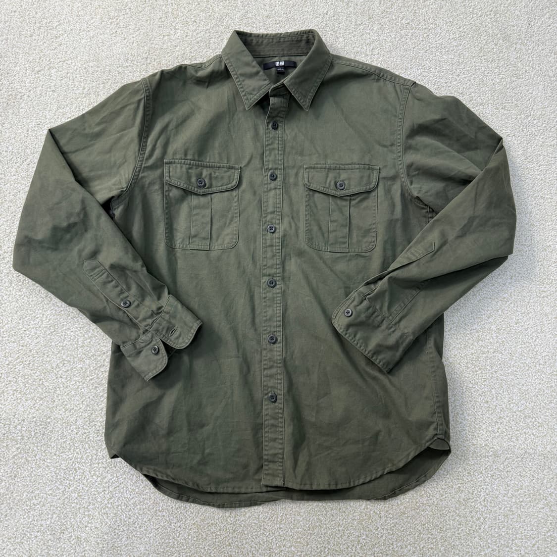 [L] 유니클로 밀리터리 카키 셔츠 1230T1 상품이미지1