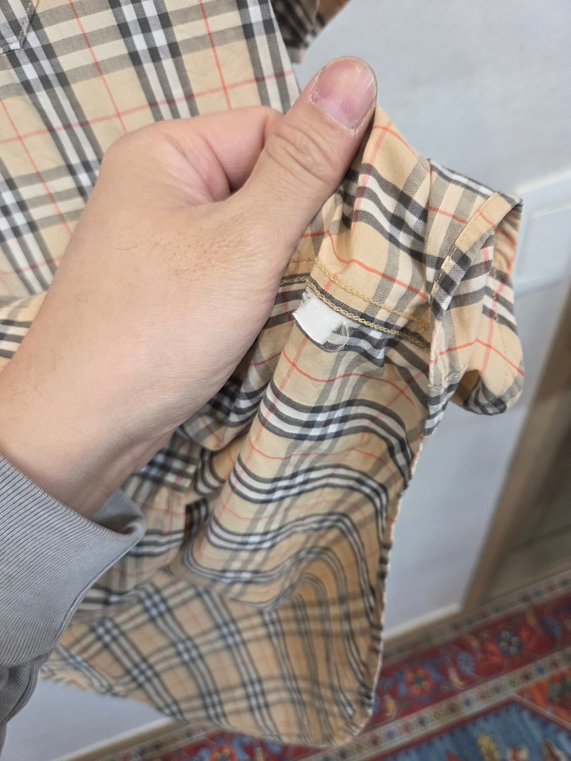 버버리 올드스쿨 빈티지 노바체크 셔츠반팔 xl 상품이미지5