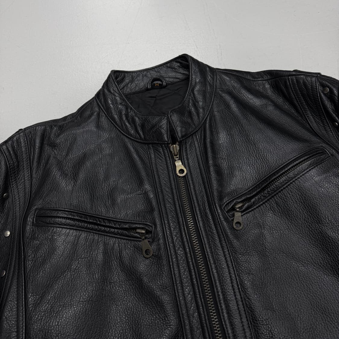 바이커 리얼레더 멀티지퍼 레이싱 가죽자켓 상품이미지4