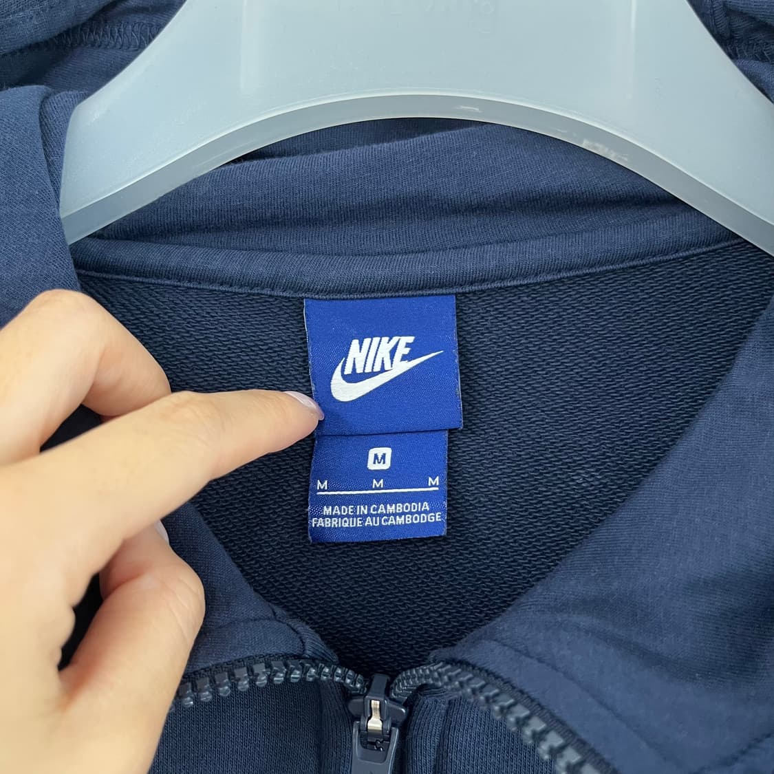 나이키 자수로고 네이비 후드집업 상품이미지6