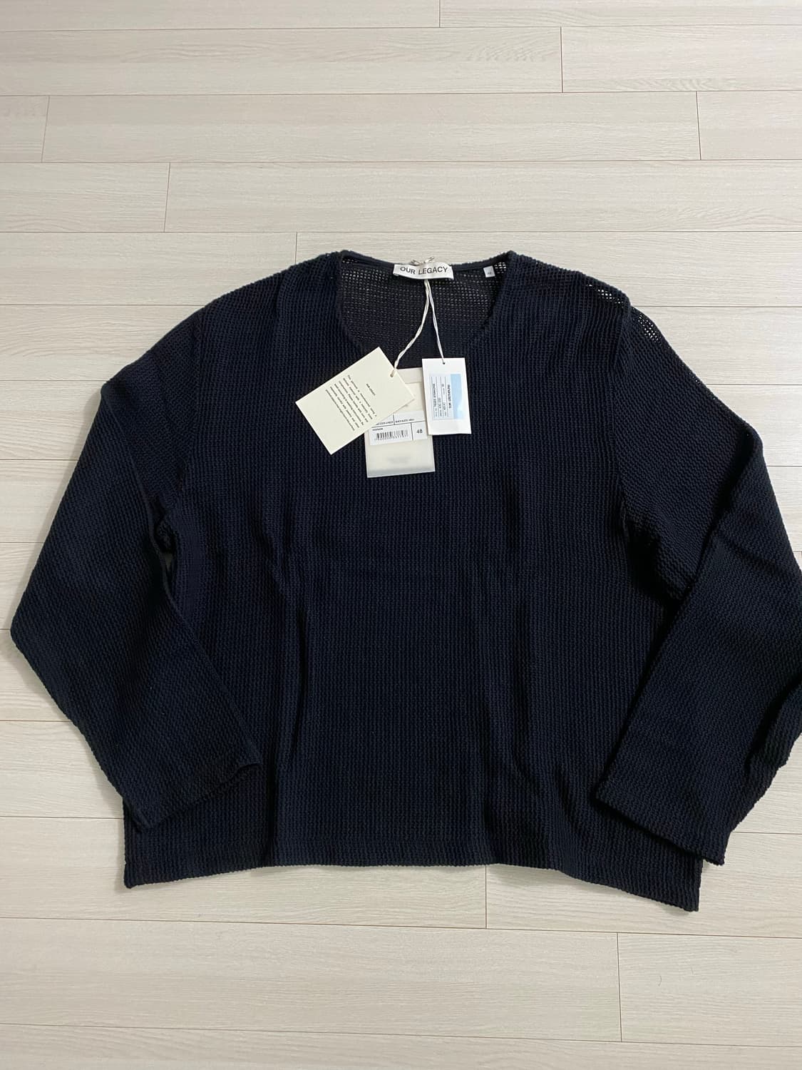 아워레가시 더블 락 U넥 블랙 러스틱 메쉬 니트 48 상품이미지1