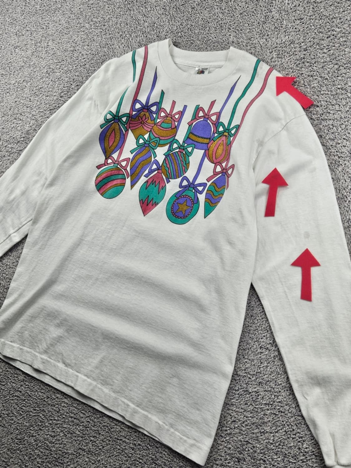 8~90's USA 프룻오브더룸 싱글스티치 롱슬리브 (L) / 11951 상품이미지4