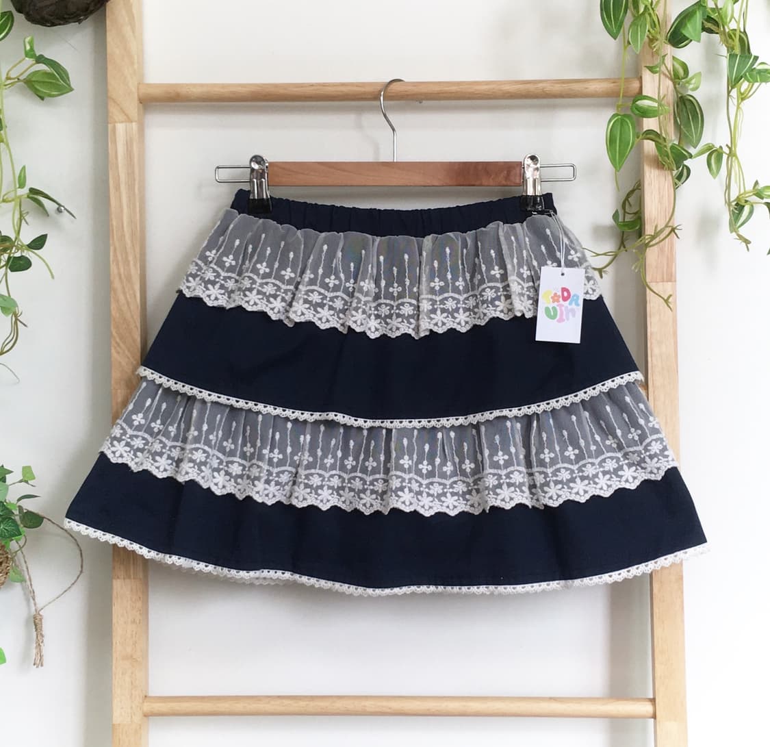  AXES FEMME 엑시즈팜/ 캉캉미니스커트 레이스 캉캉 스커트 네이비 상품이미지4