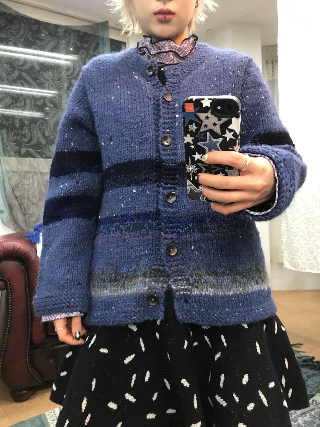 빈티지 스트라이프 니트 가디건  상품이미지1