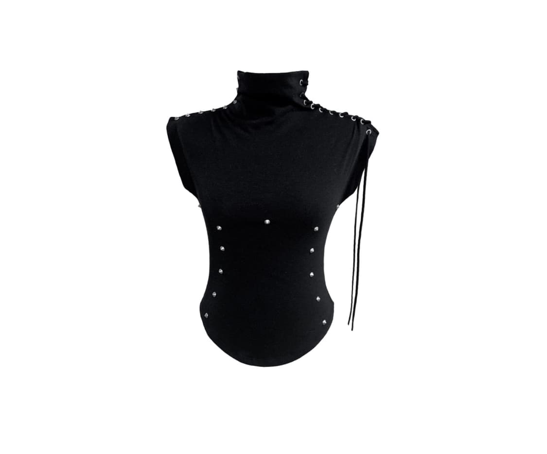 키묘 콘 스터드 바디 라인 탑 블랙 cone stub body line 상품이미지1