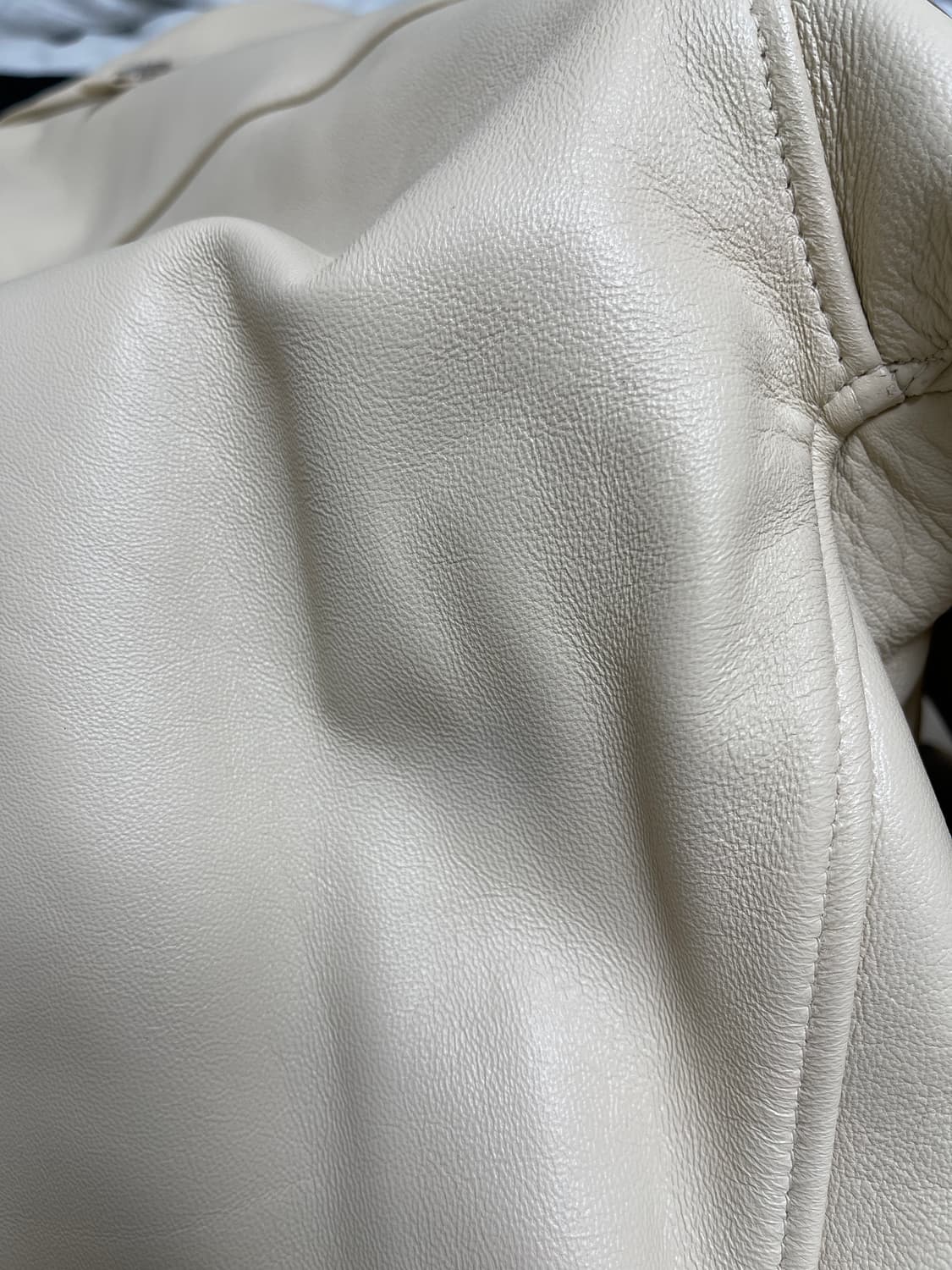 우영미 아이보리 양가죽 자켓 46 사이즈 상품이미지10