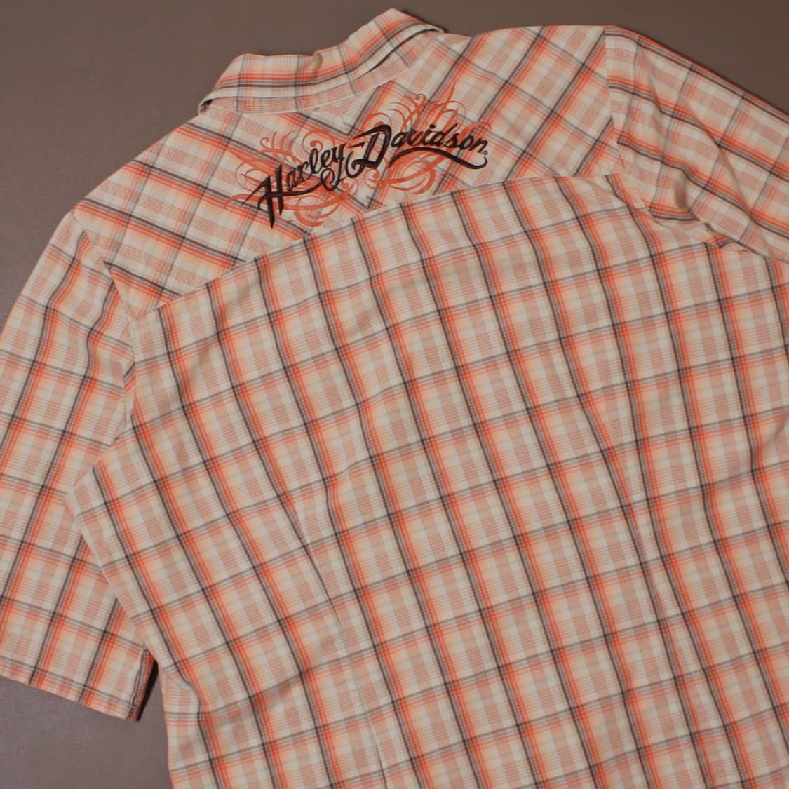 Harley-Davidson 자수 로고 체크 반팔 셔츠 상품이미지3