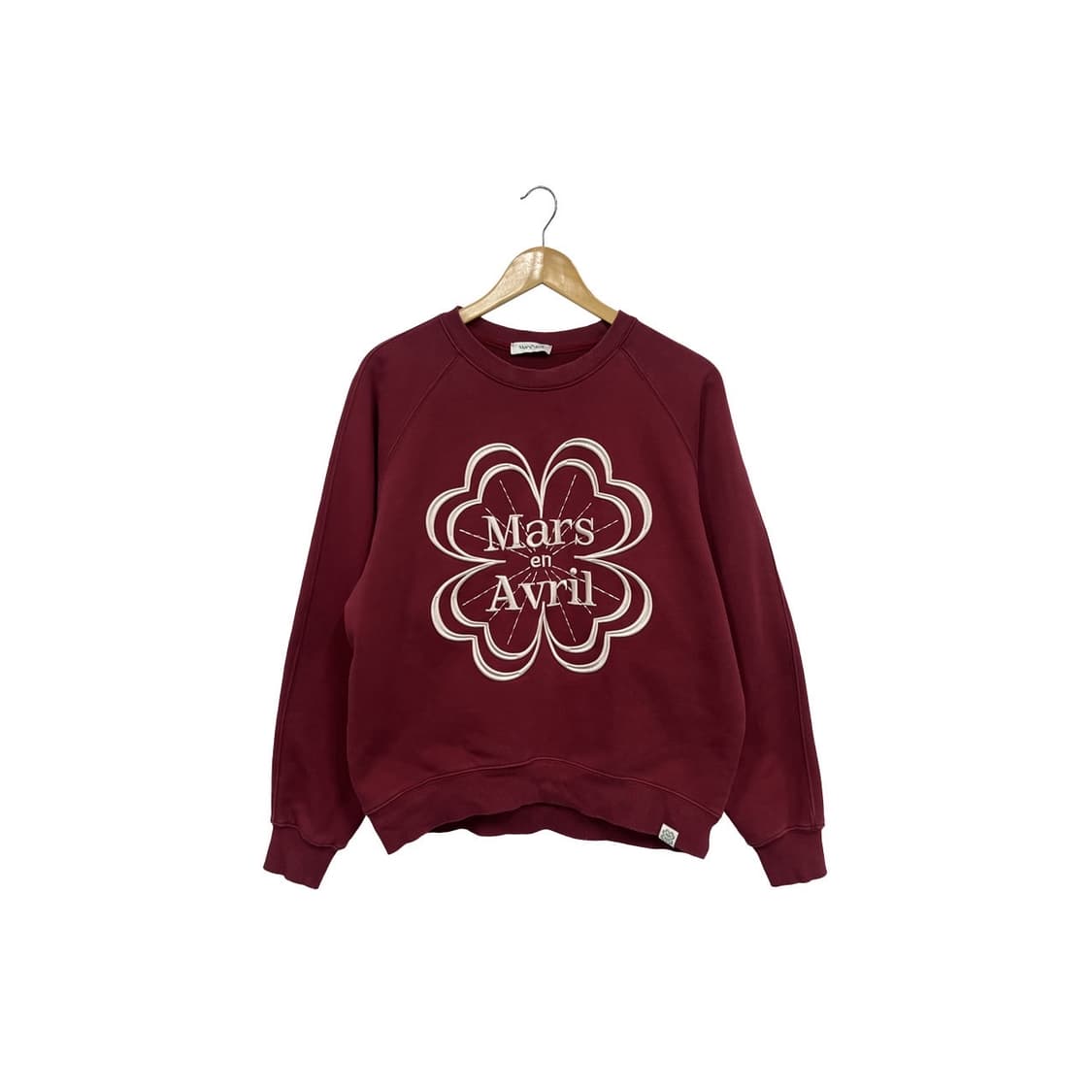 마스언에브릴 플라워 빅로고 버건디 맨투맨 상품이미지1