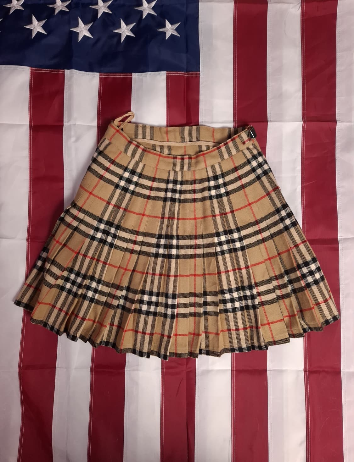 오리지날 새제품 일본판 버버리 노바체크 미니 랩 플리츠 상품이미지6