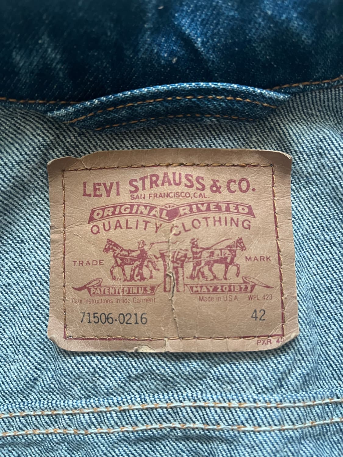 1993 USA 리바이스 71506-0216 데님 자켓 42 상품이미지4