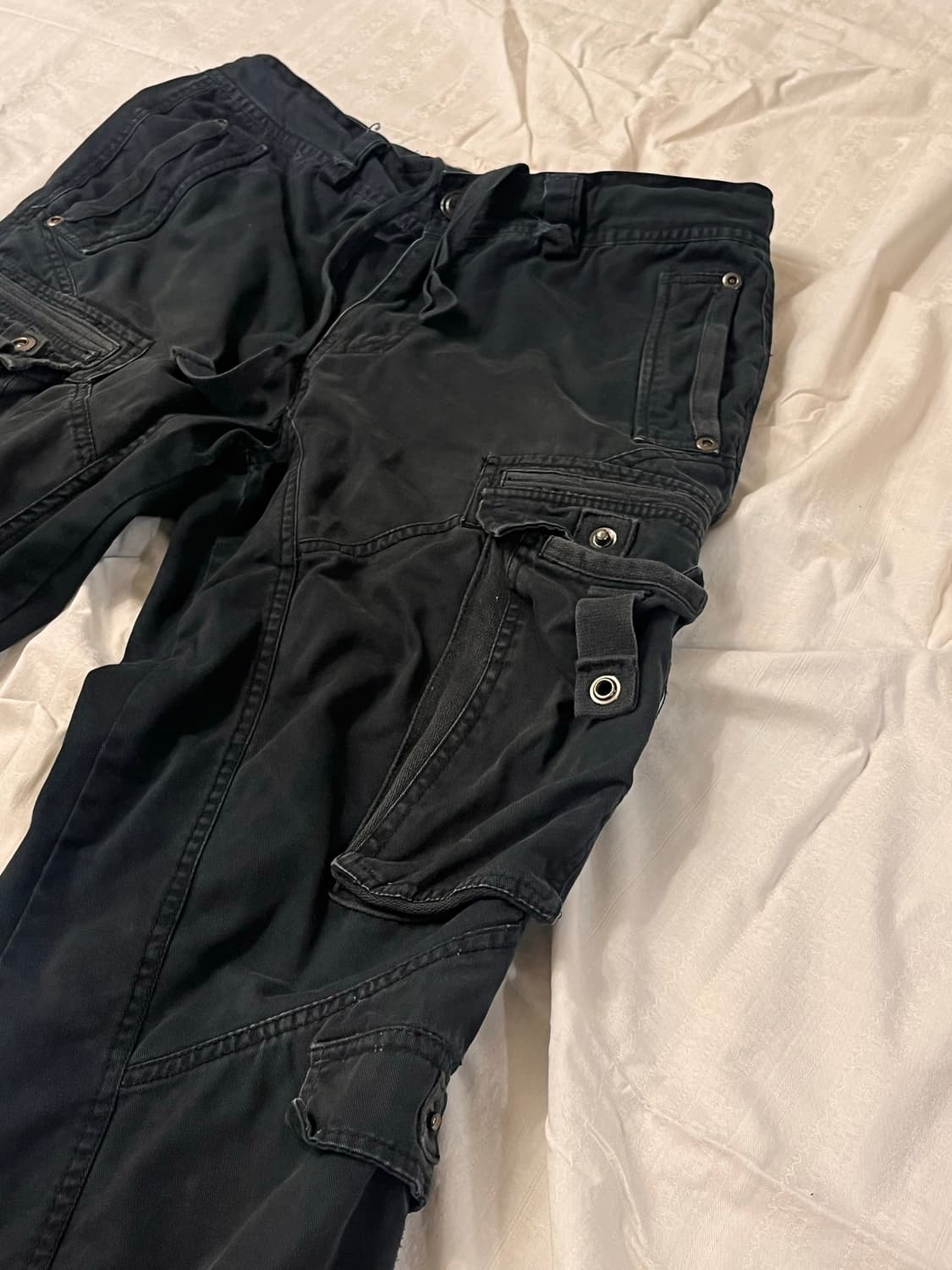 Black cargo detali pants 상품이미지2