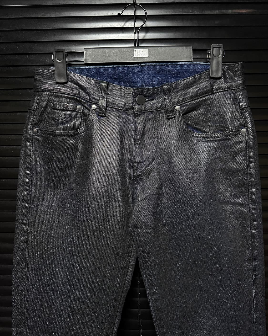 PLAC 플랙 진 블랙 데님 코팅진 검정 락시크 고스 펑크 락 갸루 29 상품이미지2