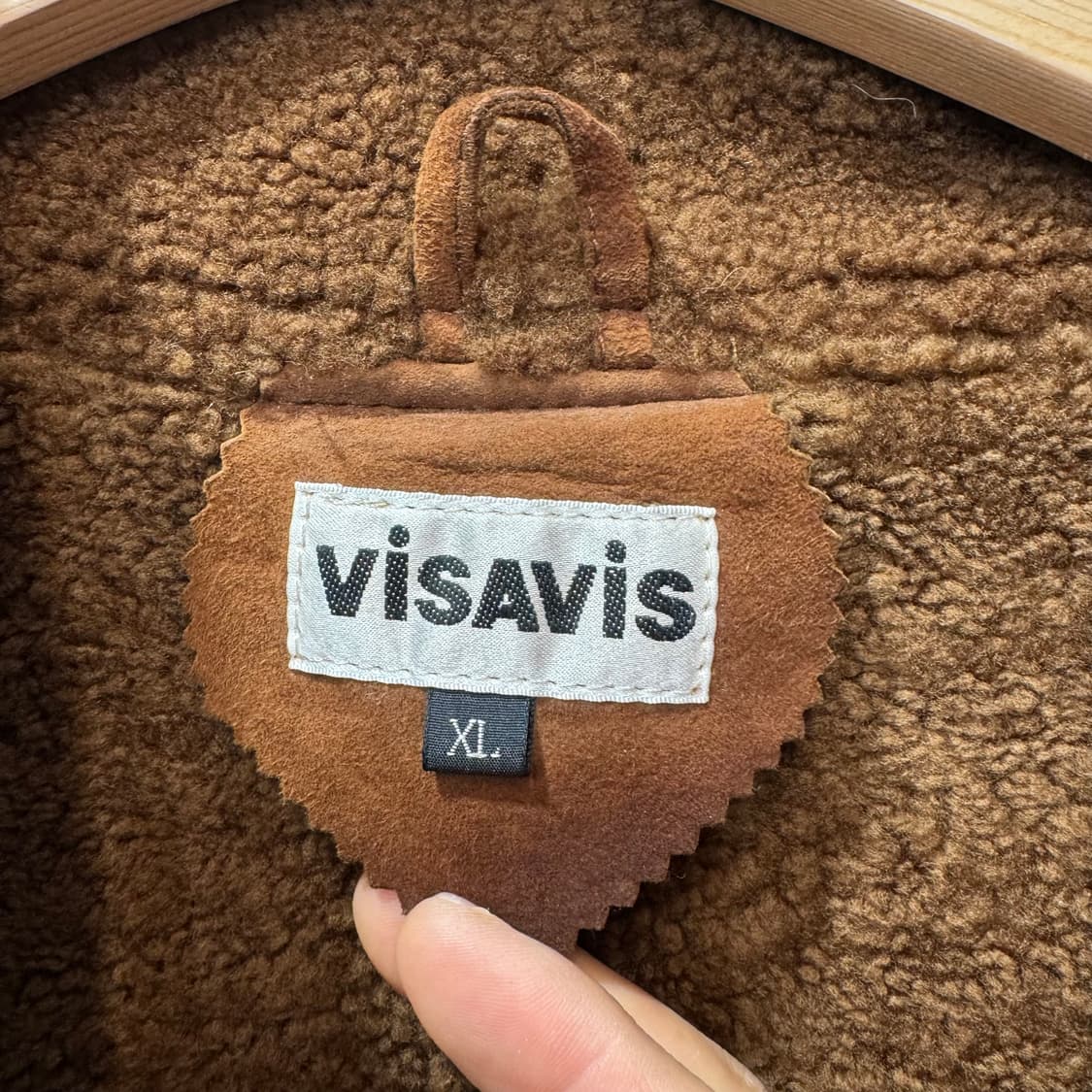 90s VIASVIS 빈티지 양가죽 스웨이드 무스탕 (XL)   상품이미지7