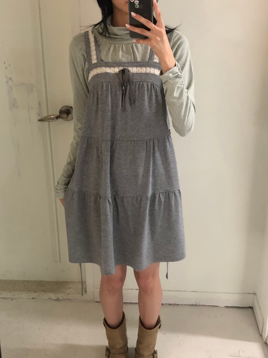 일본빈티지 모리 레이어드 원피스 상품이미지5