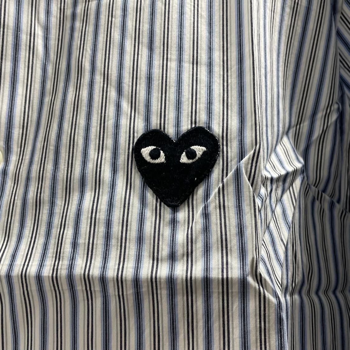 꼼데가르송/ 블랙하트 스트라이프 셔츠/ XL 상품이미지4