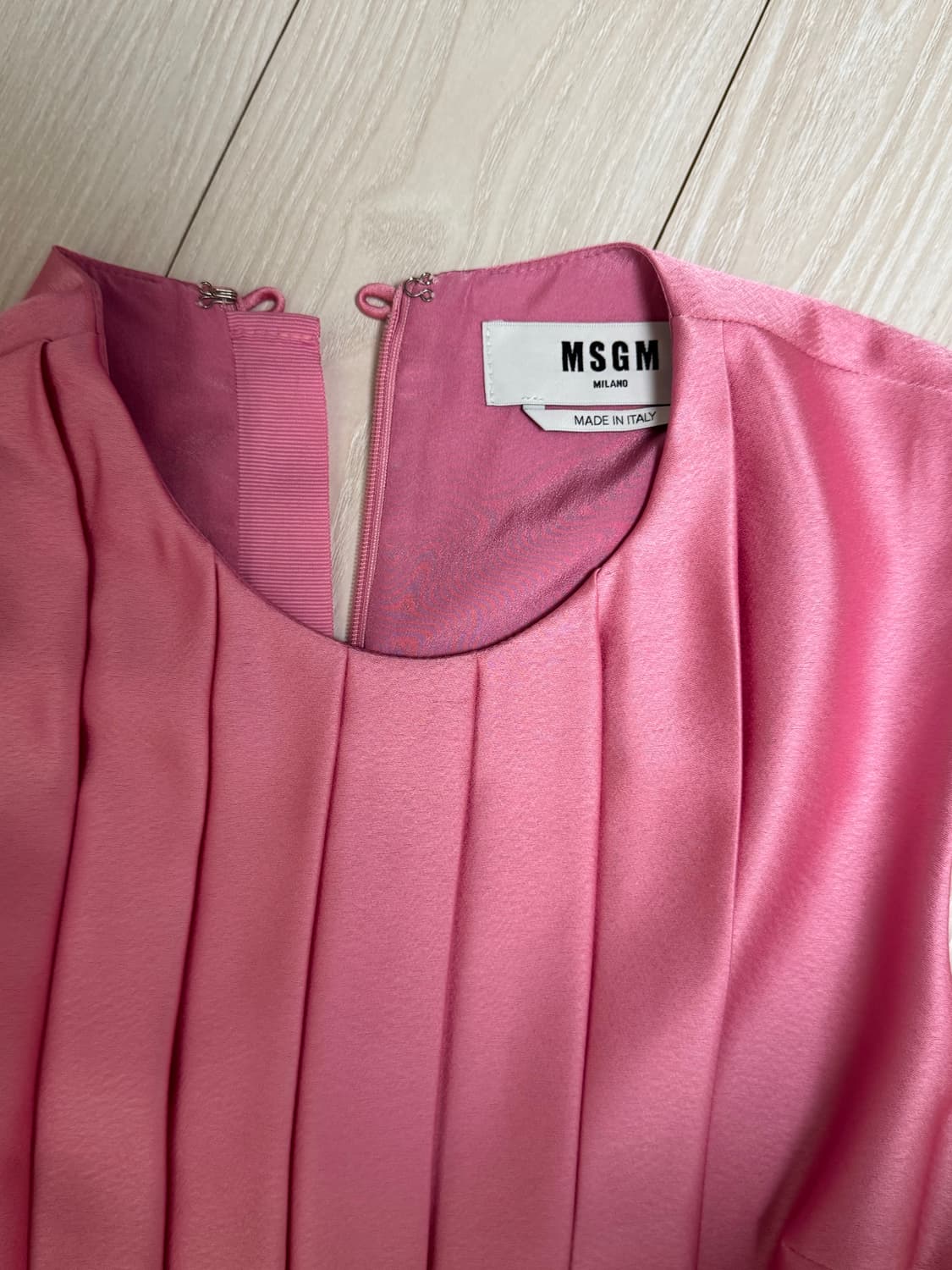 MSGM 핑크 옐로우 배색 원피스 38 상품이미지4