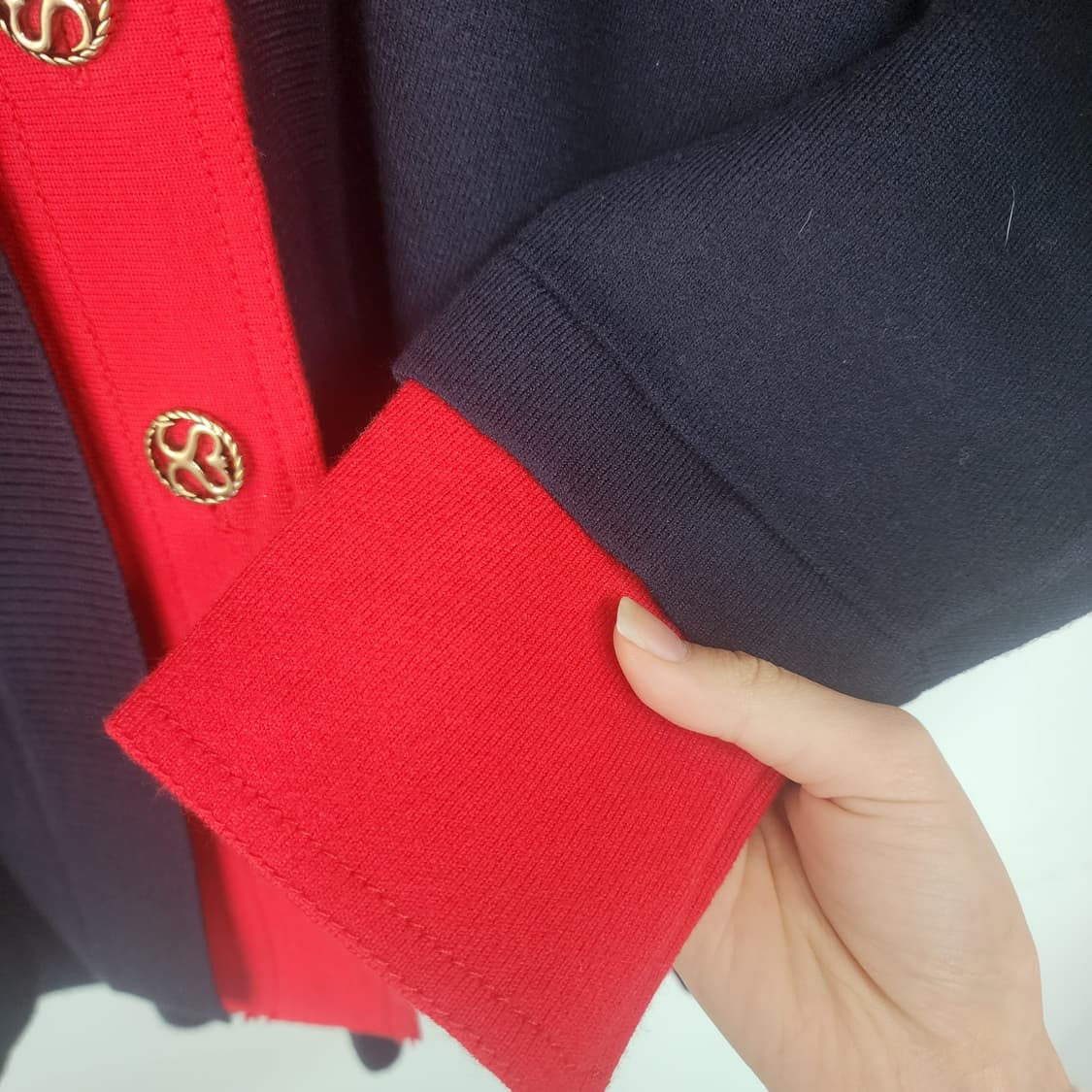 산드로 네이비/레드 가디건 상품이미지4