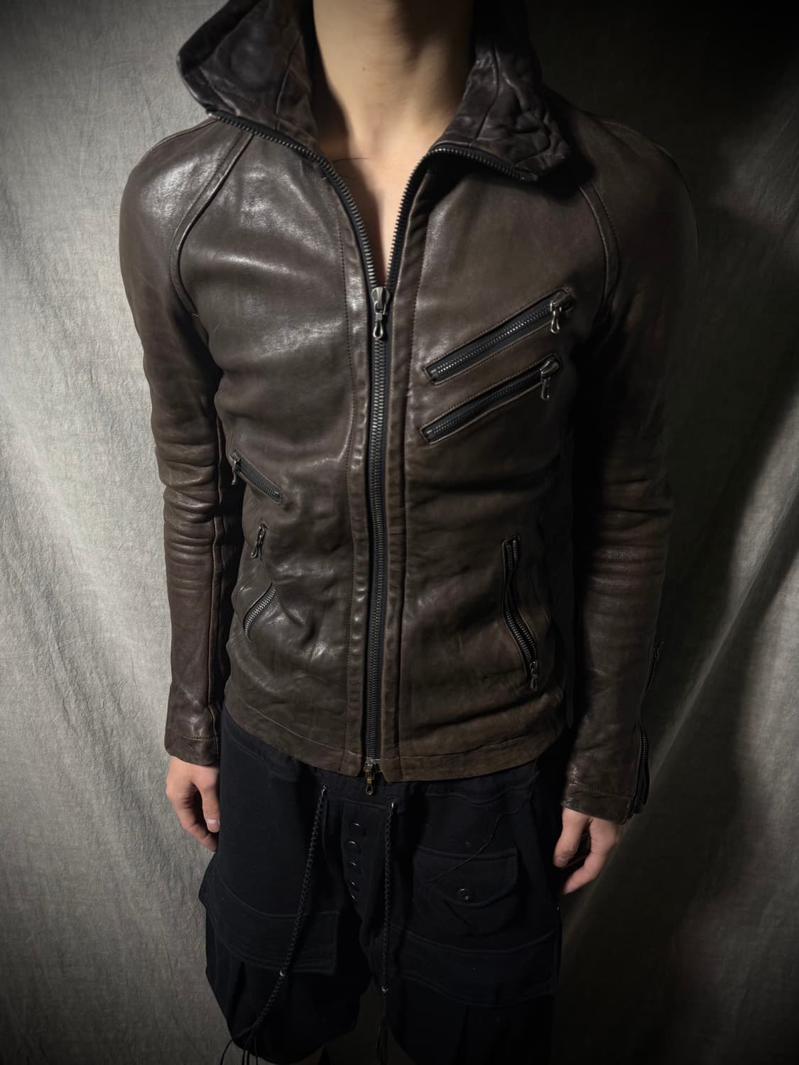 JULIUS Leather High-Neck Jacket 상품이미지2