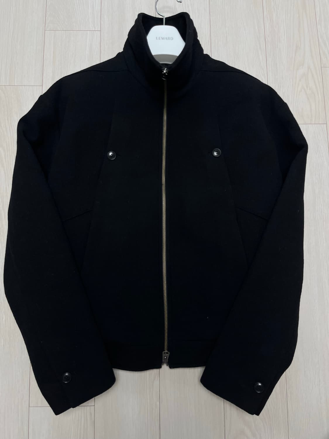2)르마드 울 더블 포켓 하이넥 자켓 블랙 상품이미지2