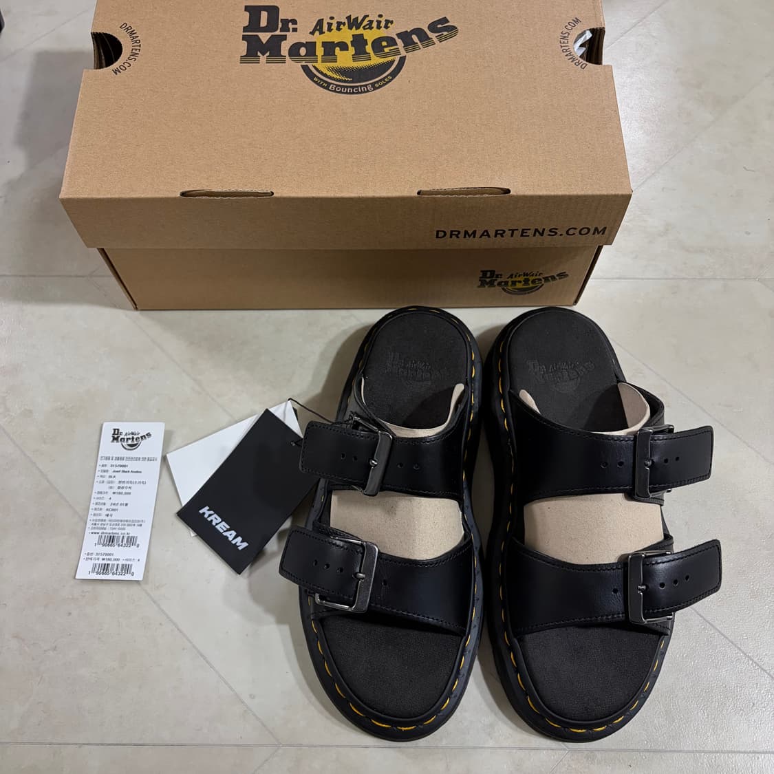 새상품(230)닥터마틴 조세프 아날린 레더 버클 슬라이드 샌들 상품이미지3