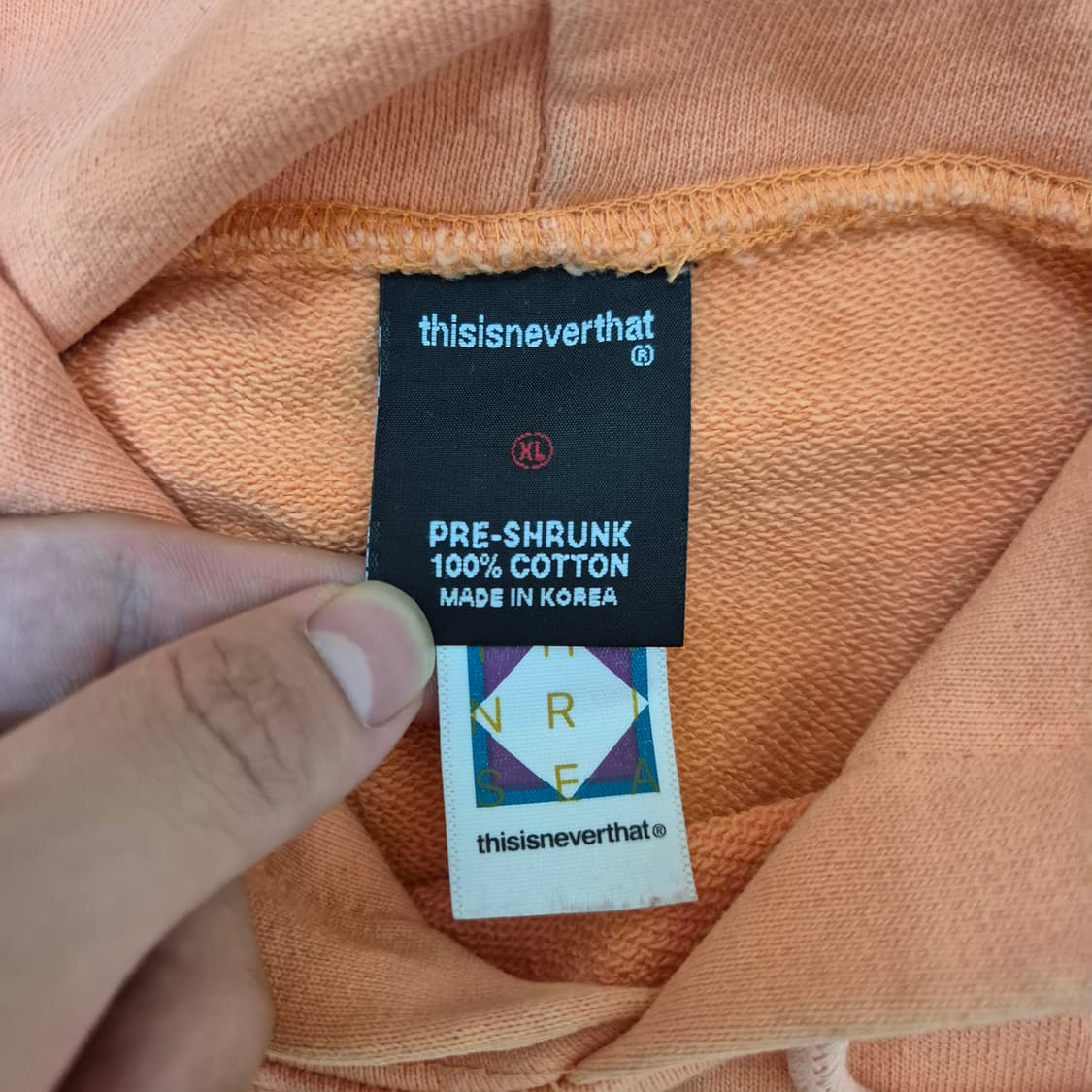 디스이즈네버댓 스몰 나염 로고 코튼 오버핏 후드티 상품이미지6