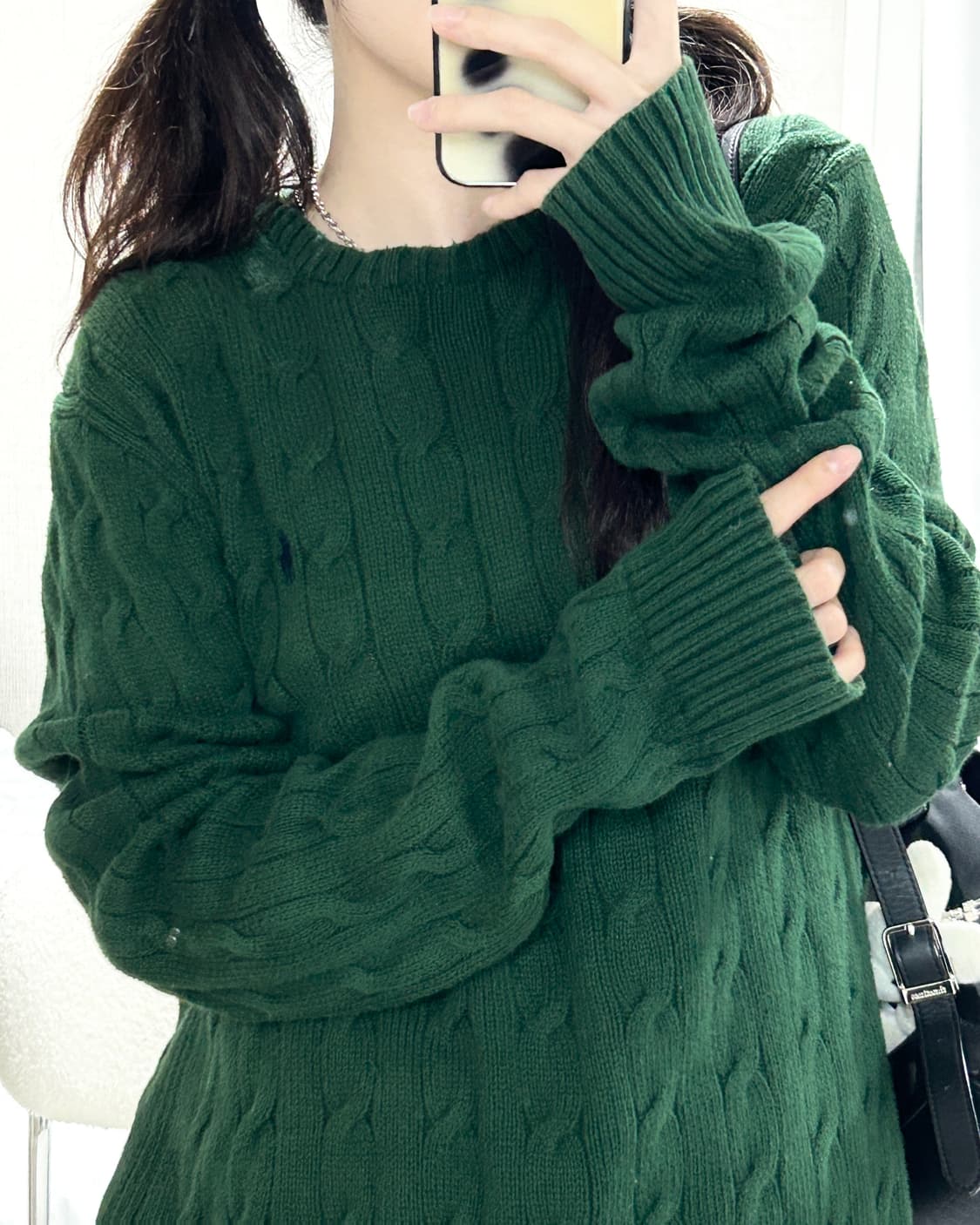 폴로 네이비포니 딥그린 케이블 니트 상품이미지3