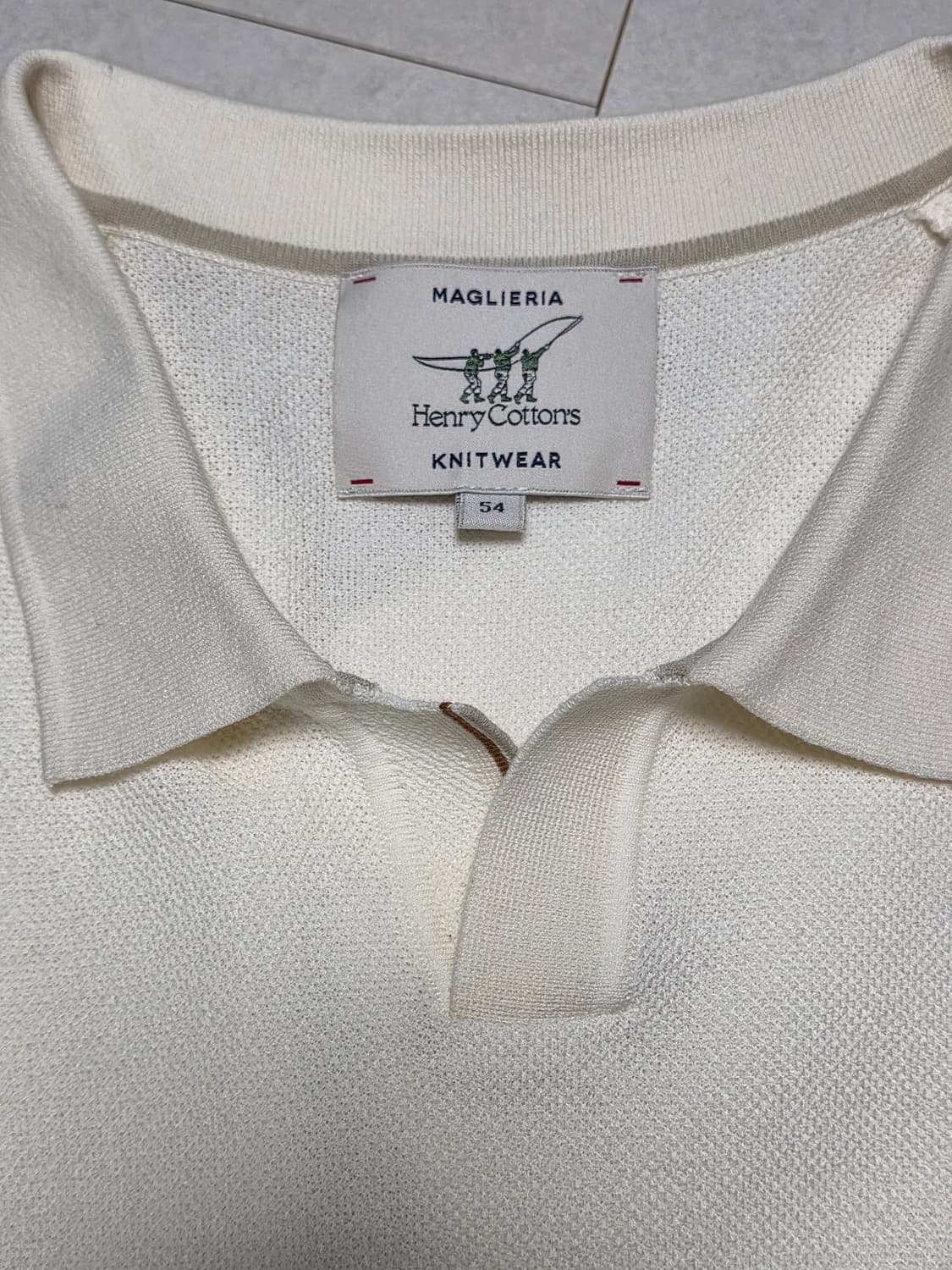 헨리코튼 니트웨어 아이보리 폴로셔츠 54사이즈 XL사이즈 상품이미지3