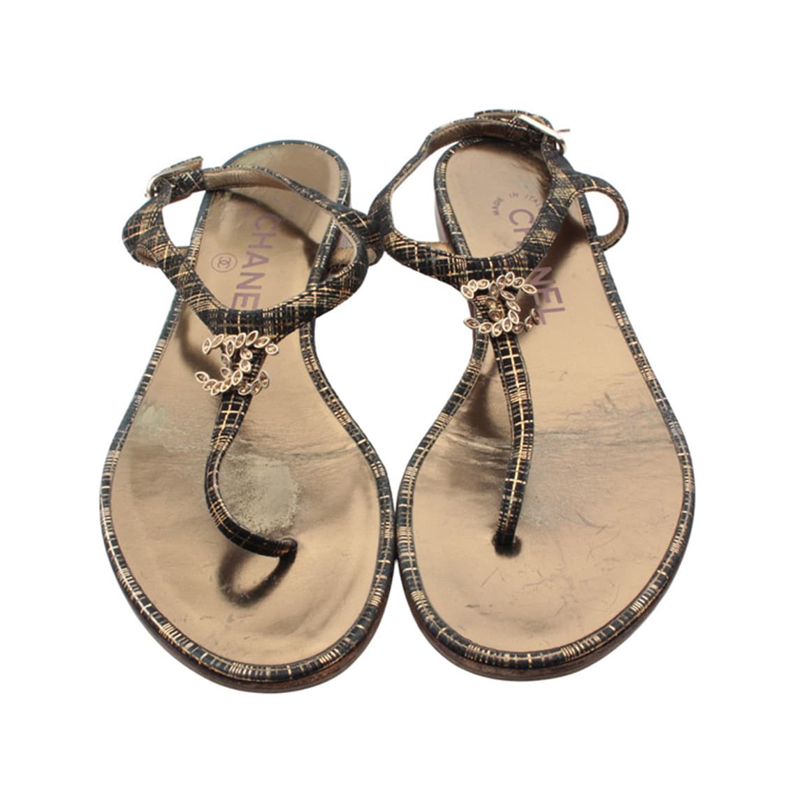 샤넬 투톤체크 조리 샌들 35반 C 상품이미지2