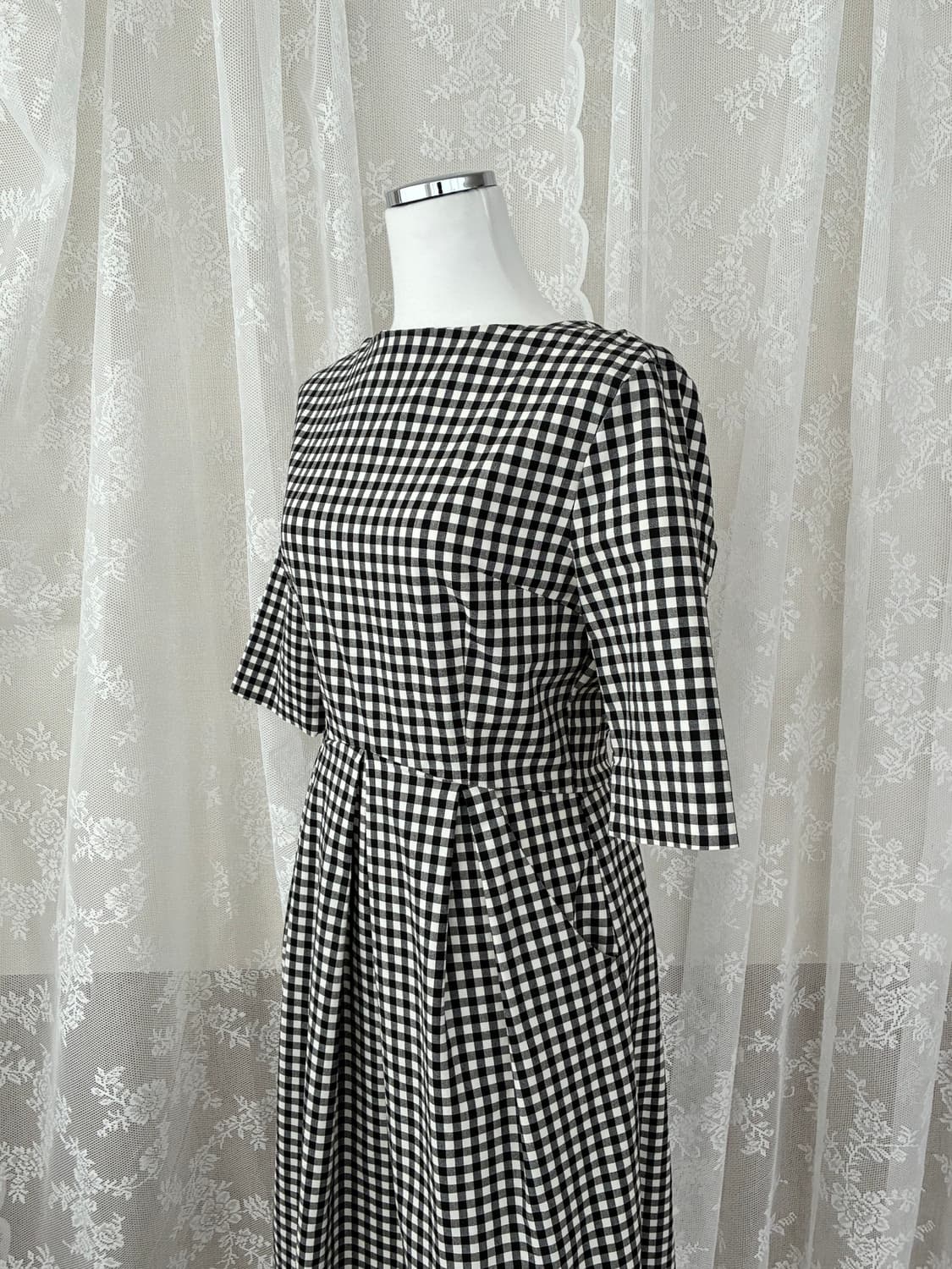 M) 오르 ORR 깅엄체크 원피스 블랙 상품이미지3