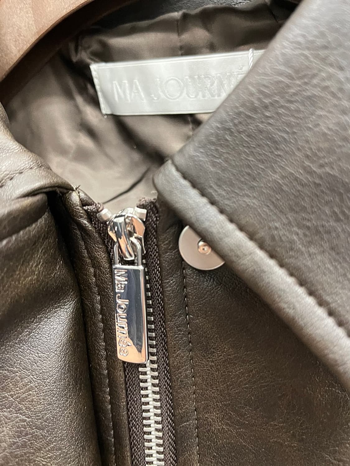 마조네 비건레더 블루종  상품이미지5