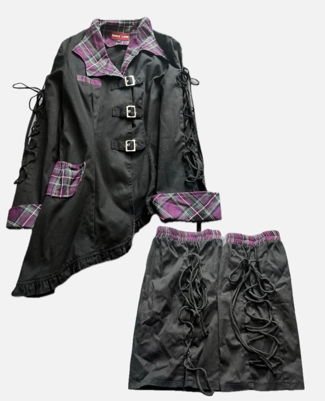 바디라인 고딕펑크 고스펑크 자켓, 레그워머 세트 상품이미지1