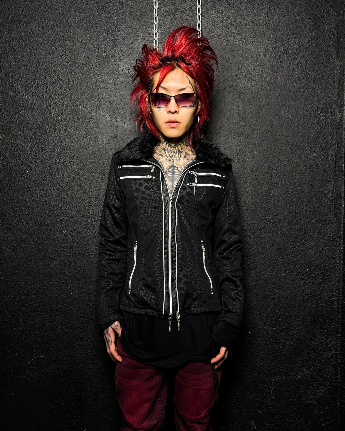 Xfrm – Black Leopard Fur Collar Jacket   상품이미지2