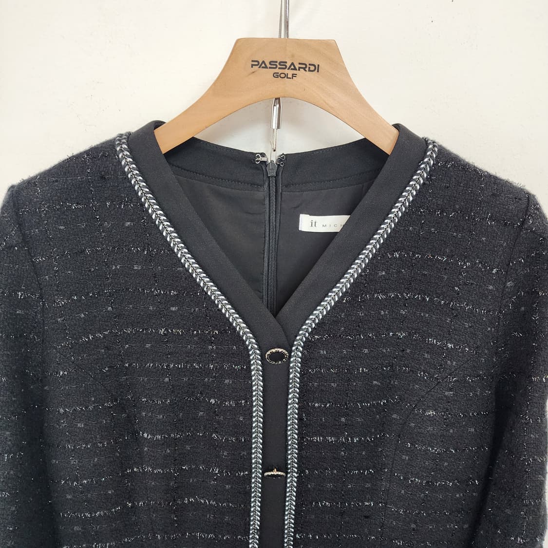 잇미샤 트위드 블랙 미디 원피스 상품이미지2