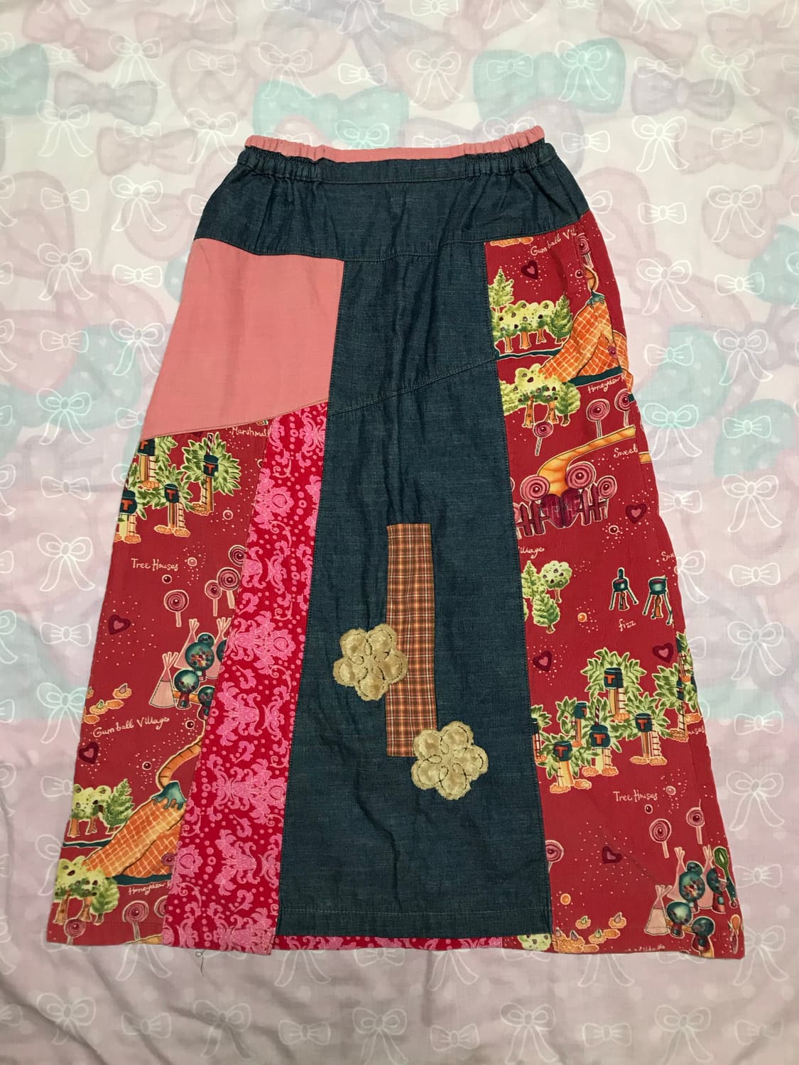 패치워크 데님 하구미 치마 모리 할모리 상품이미지1