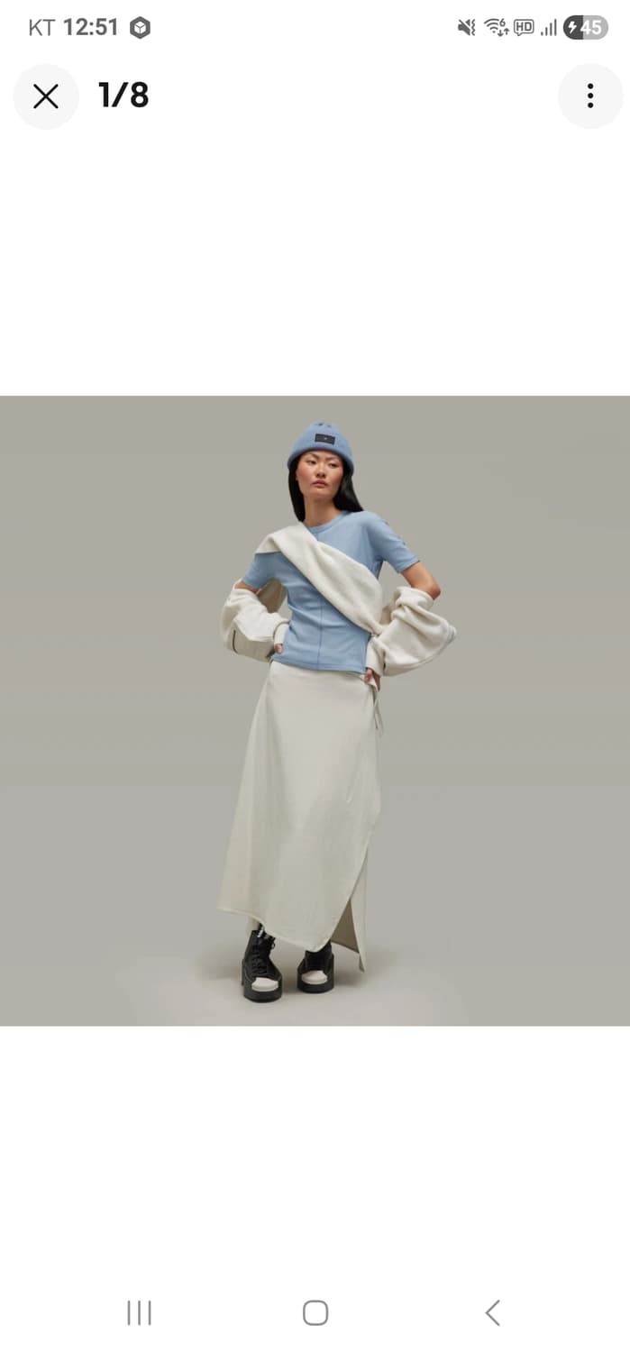 Y-3 트랙 미디 스커트 오프 화이트 요지 야마모토 상품이미지1
