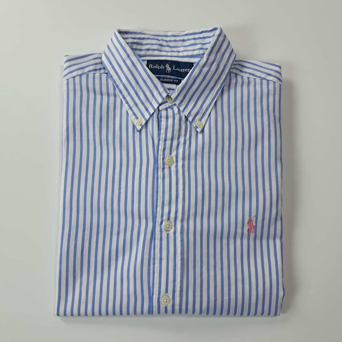 CJ473 XL 폴로 클래식핏 블루 마린스트라이프 셔츠 남방 상품이미지7