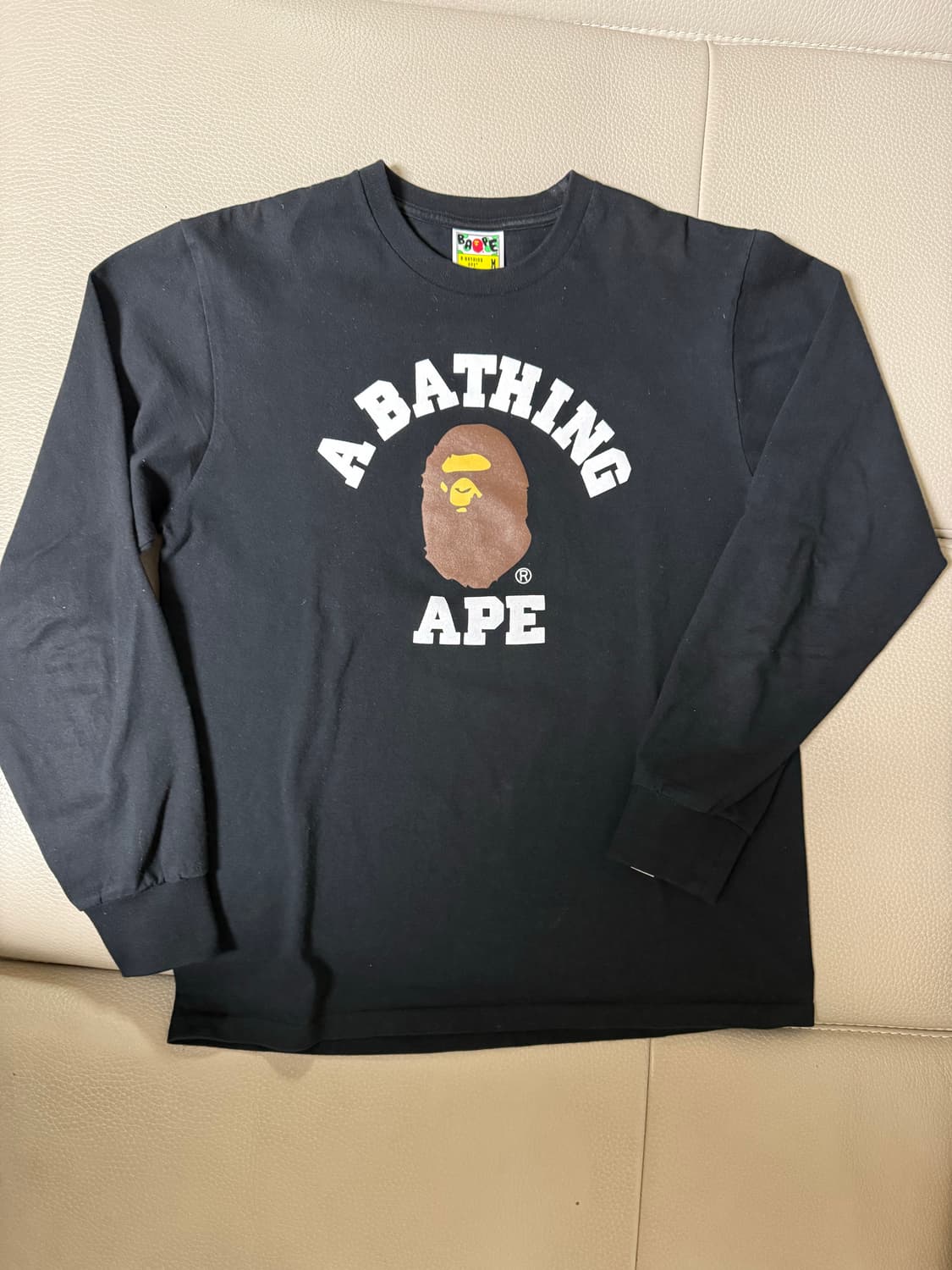 베이프 컬리지 롱슬리브 티셔츠 블랙 M 상품이미지3