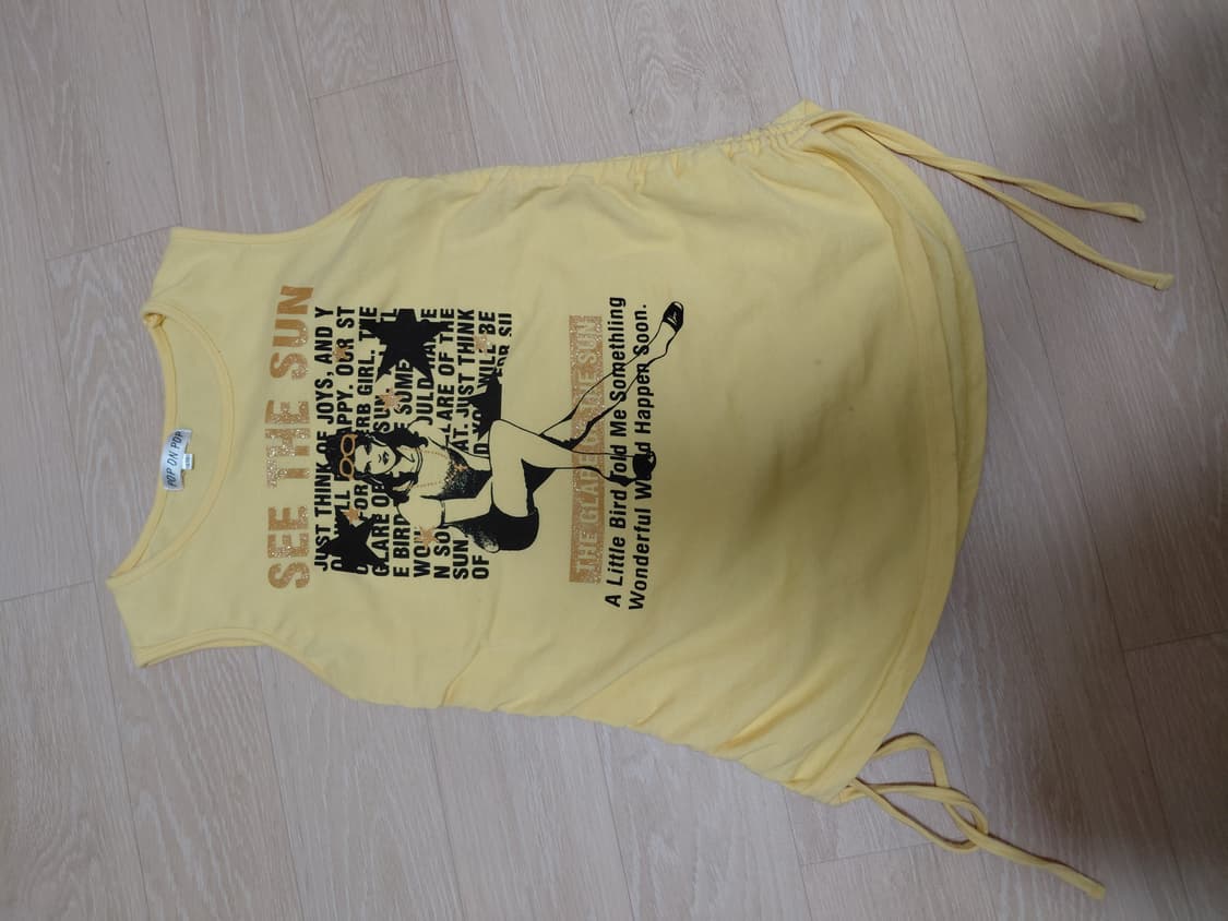 Y2k 펑크 옆셔링 골드 프린팅 슬리브리스 민소매탑 상품이미지2