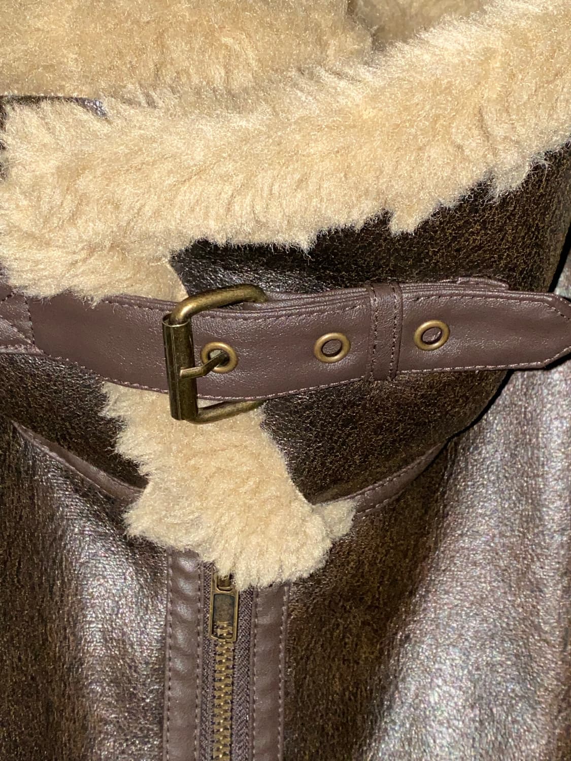 하이넥 무스탕 브라운 상품이미지1