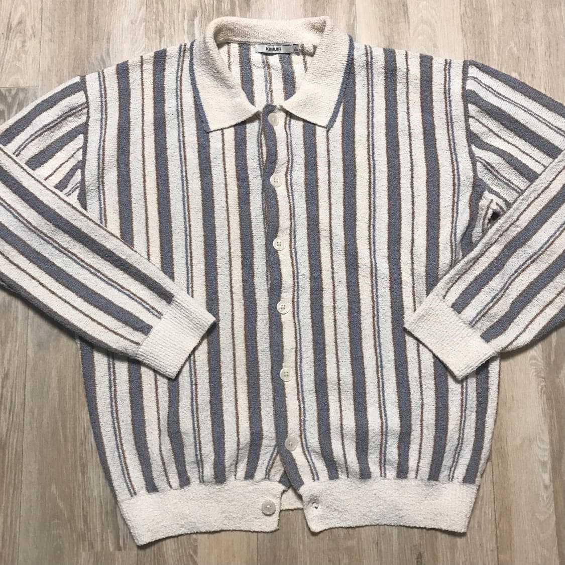 키뮤어 테리 부클 스트라이프 가디건 L사이즈 상품이미지4