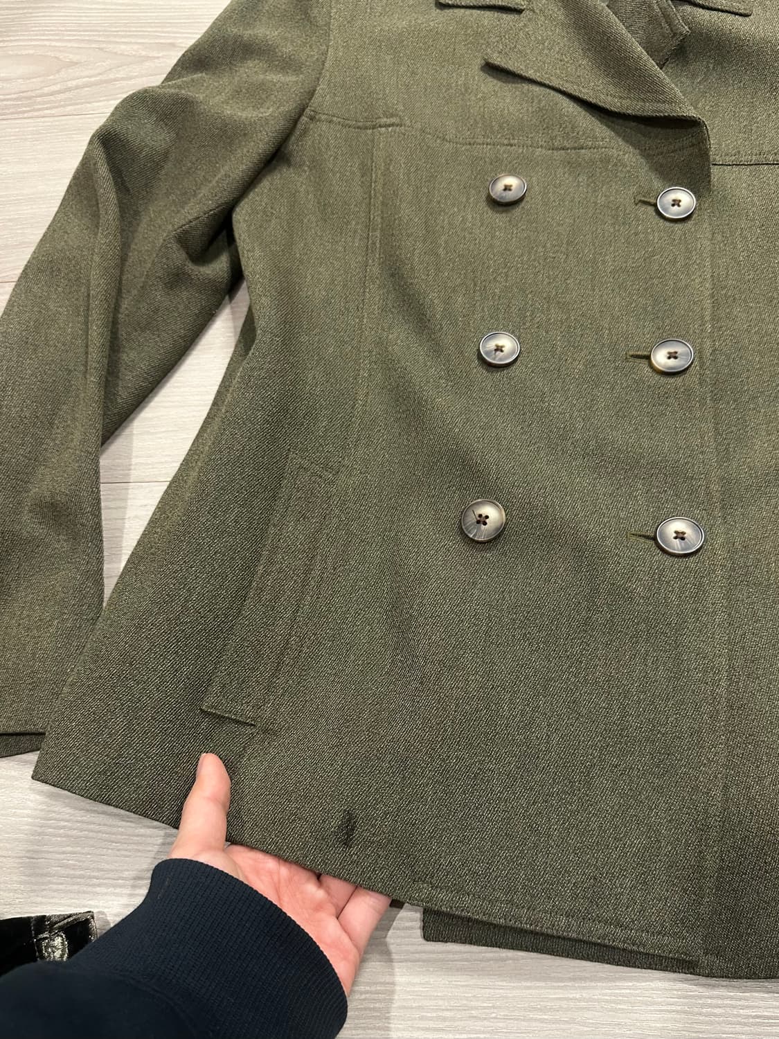 빈티지 카키 더블버튼 자켓 상품이미지9